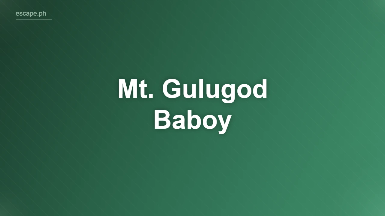 Mt. Gulugod Baboy